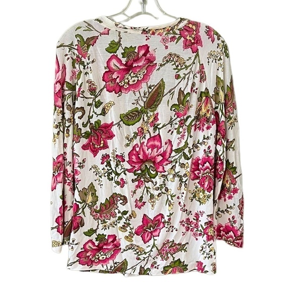 TALBOTS Floral Print Top Size Petite Medium - Picture 2 of 5